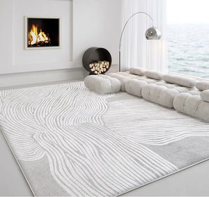 Modern Living Room Rugs, Grey Thick Soft Modern Rugs for Living Room, Dining Room Modern Rugs, Contemporary Rugs for Bedroom-ArtWorkCrafts.com