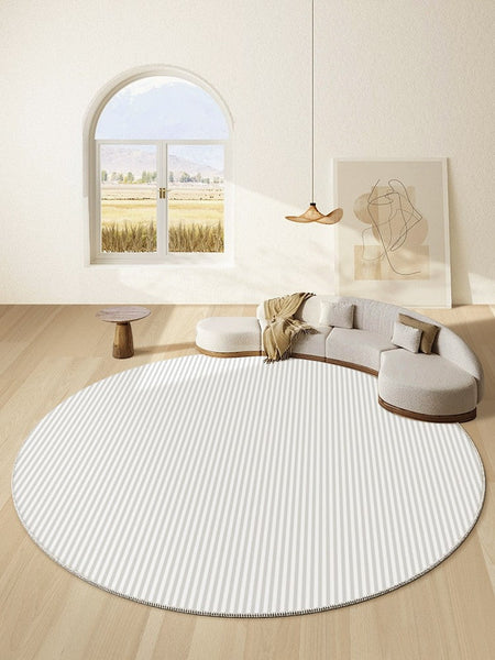 Contemporary Modern Rug under Coffee Table, Bedroom Abstract Modern Area Rugs, Geometric Round Rugs for Dining Room, Circular Modern Rugs under Chairs-ArtWorkCrafts.com