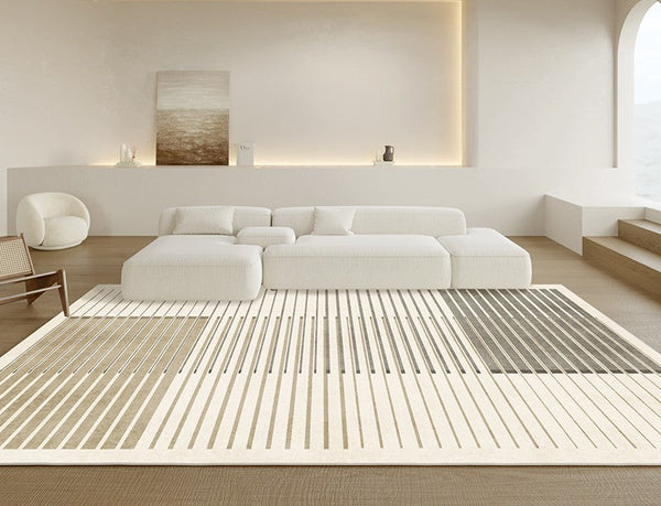 Large Floor Carpets for Dining Room, Living Room Modern Rugs, Modern Living Room Rug Placement Ideas, Soft Contemporary Rugs for Bedroom-ArtWorkCrafts.com