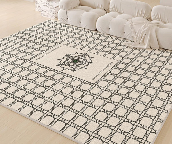 Geometric Modern Rugs for Dining Room, Contemporary Modern Rugs for Living Room, Mid Century Modern Rugs for Interior Design-ArtWorkCrafts.com