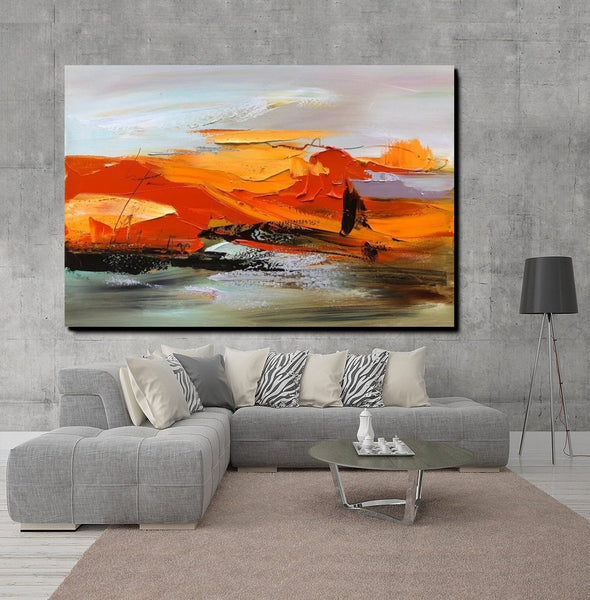 Large Painting for Living Room, Acrylic Paintings on Canvas, Large Paintings Behind Sofa, Heavy Texture Painting, Buy Paintings Online-ArtWorkCrafts.com