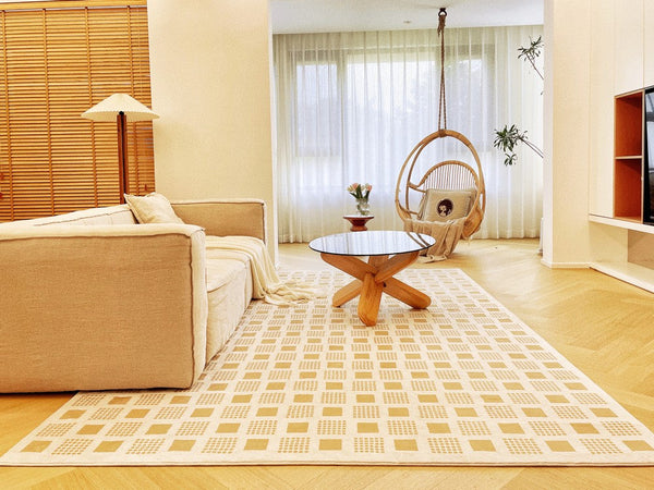 Modern Rug Ideas for Bedroom, Dining Room Modern Floor Carpets, Chequer Modern Rugs for Living Room, Contemporary Soft Rugs Next to Bed-ArtWorkCrafts.com