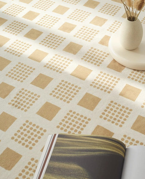 Modern Rug Ideas for Bedroom, Dining Room Modern Floor Carpets, Chequer Modern Rugs for Living Room, Contemporary Soft Rugs Next to Bed-ArtWorkCrafts.com