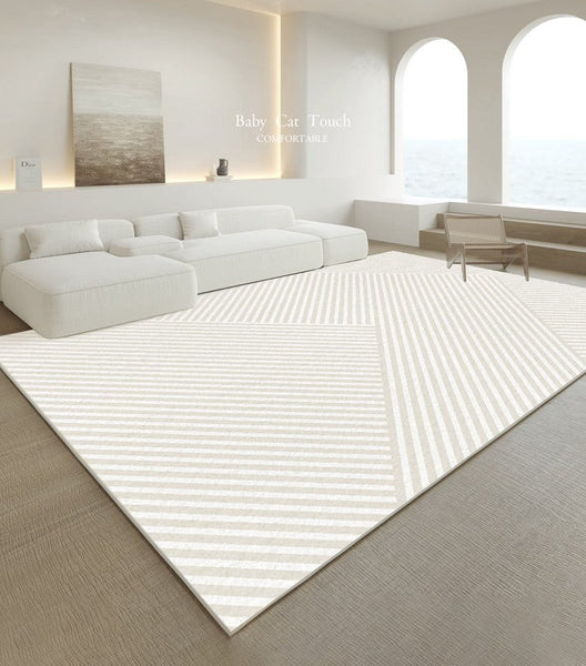 Abstract Contemporary Modern Rugs in Bedroom, Large Modern Living Room Rugs, Geometric Modern Area Rugs, Dining Room Floor Carpets-ArtWorkCrafts.com