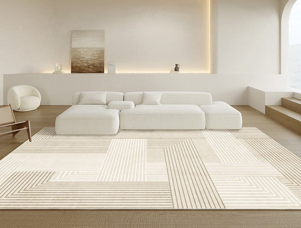 Contemporary Area Rugs for Bedroom, Living Room Modern Rugs, Soft Floor Carpets for Dining Room, Modern Living Room Rug Placement Ideas-ArtWorkCrafts.com