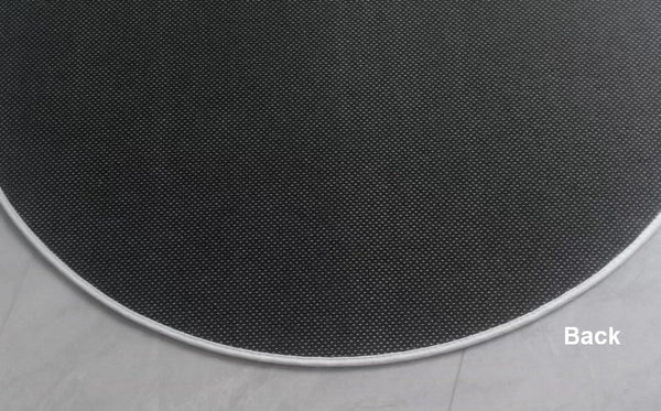 Modern Round Rugs under Coffee Table, Dining Room Modern Rugs, Gray Contemporary Round Rugs under Chairs, Circular Area Rugs for Bedroom-ArtWorkCrafts.com