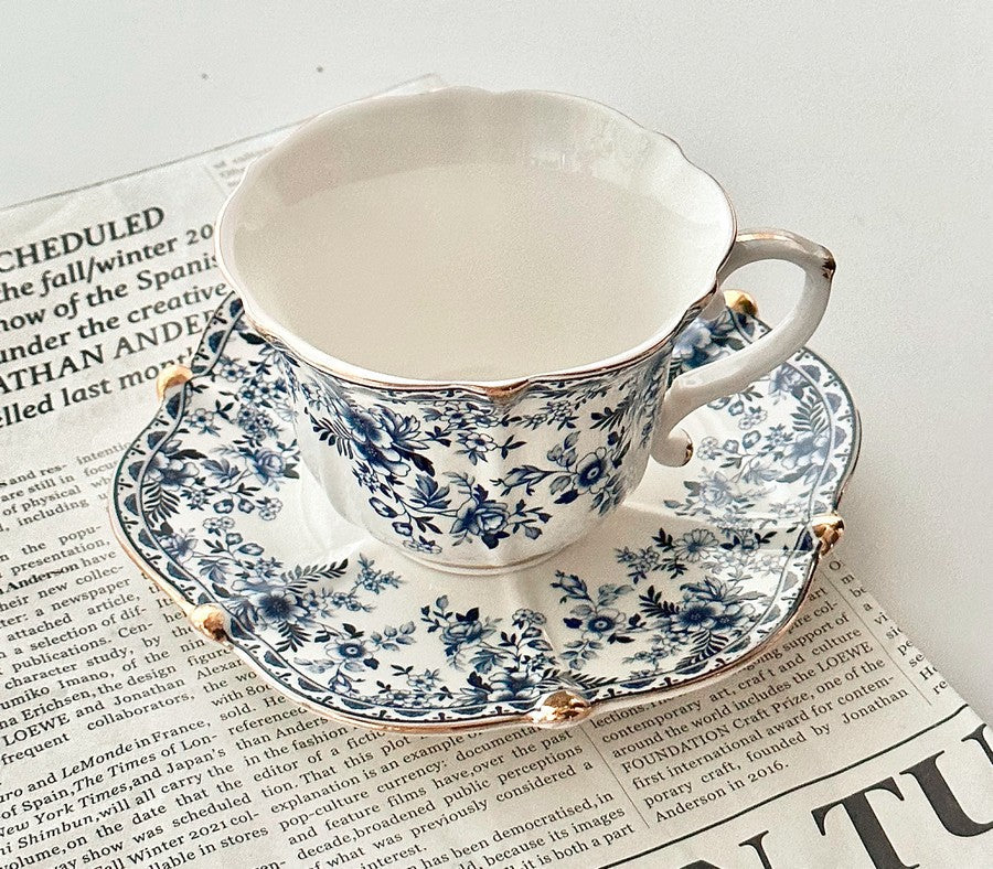 French Style China Porcelain Tea Cup Set, Unique Tea Cup and Saucers, Royal Ceramic Cups, Elegant Vintage Ceramic Coffee Cups for Afternoon Tea-ArtWorkCrafts.com