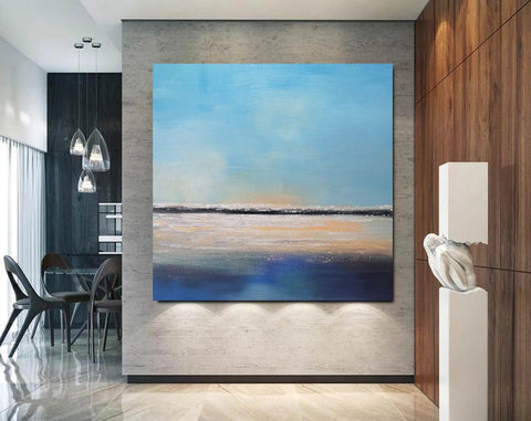 Bedroom Wall Painting, Original Landscape Paintings, Large Paintings for Living Room, Hand Painted Acrylic Painting, Seascape Canvas Paintings-ArtWorkCrafts.com