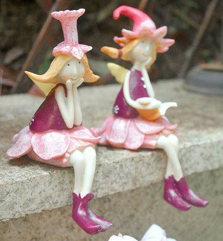 Lovely Flower Fairy Statue for Garden, Beautiful Cute Garden Courtyard Ornaments, Creative Villa Outdoor Decor Gardening Ideas, Unique Modern Garden Sculptures-ArtWorkCrafts.com