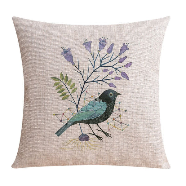 Modern Sofa Decorative Pillows for Children's Room, Singing Birds Decorative Throw Pillows, Love Birds Throw Pillows for Couch, Decorative Pillow Covers-ArtWorkCrafts.com