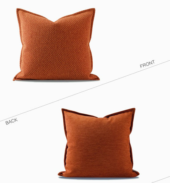 Orange Square Modern Throw Pillows for Couch, Large Contemporary Modern Sofa Pillows, Simple Decorative Throw Pillows, Large Throw Pillow for Interior Design-ArtWorkCrafts.com