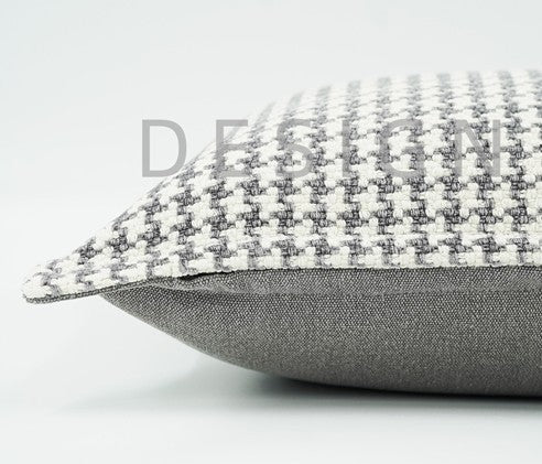 Gray Chequer Modern Sofa Pillows, Large Decorative Throw Pillows, Contemporary Square Modern Throw Pillows for Couch, Abstract Throw Pillow for Interior Design-ArtWorkCrafts.com