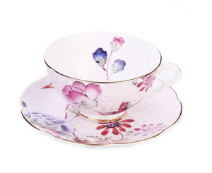 Elegant Ceramic Coffee Cups, Creative Bone China Porcelain Tea Cup Set, Unique Porcelain Cup and Saucer, Beautiful British Flower Tea Cups-ArtWorkCrafts.com