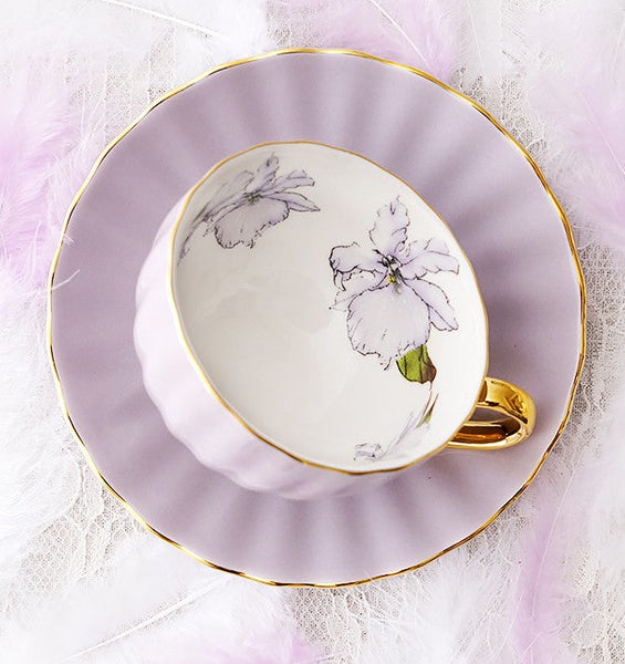 Beautiful British Tea Cups, Unique Afternoon Tea Cups and Saucers, Elegant Ceramic Coffee Cups, Royal Bone China Porcelain Tea Cup Set-ArtWorkCrafts.com