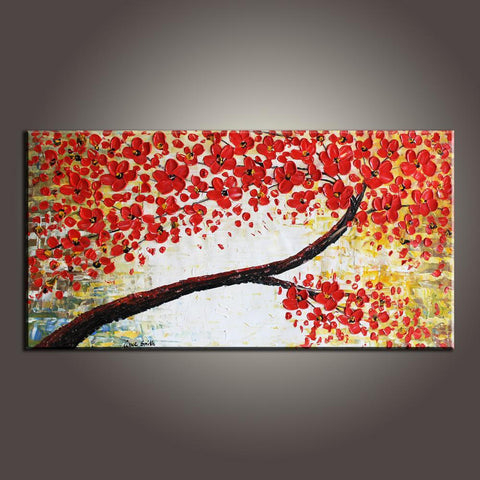 Modern Art, Flower Art, Art Painting, Contemporary Art, Abstract Art Painting, Canvas Wall Art, Living Room Wall Art, Canvas Art-ArtWorkCrafts.com