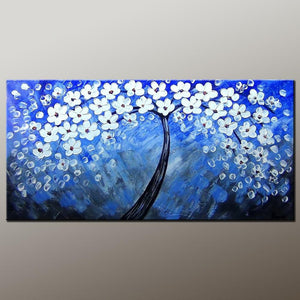 Flower Art, Acrylic Painting, Heavy Texture Painting, Abstract Art Painting, Canvas Wall Art, Bedroom Wall Art, Canvas Art, Modern Art, Contemporary Art-ArtWorkCrafts.com