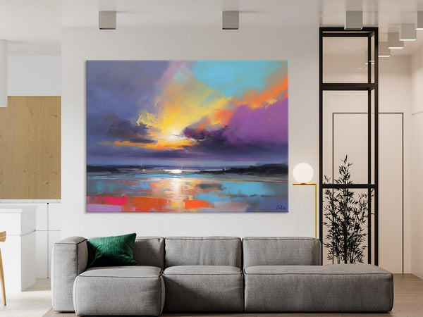 Landscape Painting on Canvas, Hand Painted Canvas Art, Abstract Landscape Artwork, Contemporary Wall Art Paintings, Extra Large Original Art-ArtWorkCrafts.com