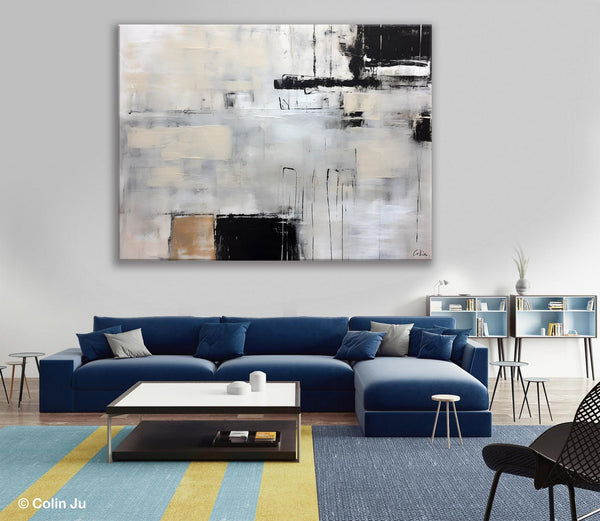 Large Original Abstract Wall Art, Simple Modern Art, Contemporary Acrylic Paintings, Oversized Paintings on Canvas, Large Canvas Paintings for Living Room-ArtWorkCrafts.com