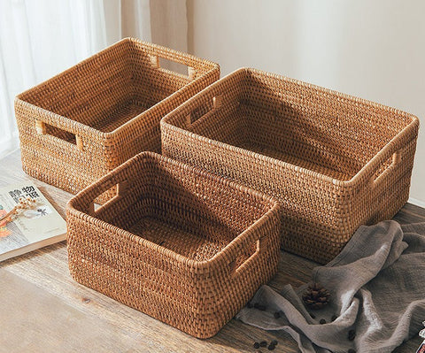Woven Storage Baskets, Rattan Storage Baskets for Kitchen, Storage Bas –  artworkcanvas