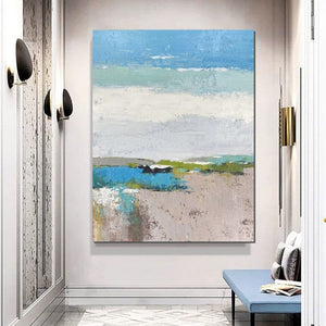 Acrylic Paintings on Canvas, Simple Modern Art, Large Paintings Behind Sofa, Acrylic Painting for Bedroom, Blue Modern Paintings, Buy Paintings Online-ArtWorkCrafts.com