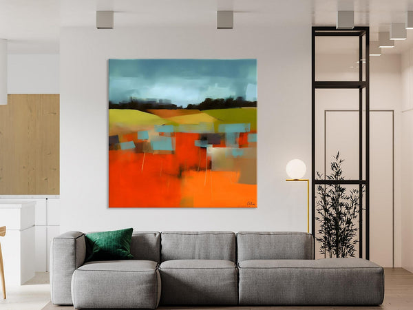 Original Landscape Wall Art Paintings, Oversized Modern Canvas Paintings, Modern Acrylic Artwork, Large Abstract Painting for Dining Room-ArtWorkCrafts.com