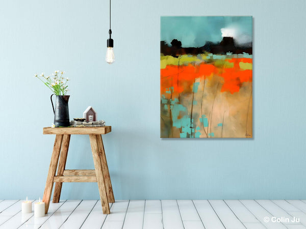 Modern Abstract Wall Art, Extra Large Canvas Painting for Dining Room, Original Canvas Wall Art Paintings, Abstract Landscape Paintings-ArtWorkCrafts.com