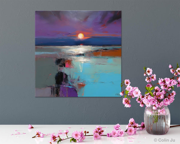 Original Canvas Wall Art Paintings, Modern Canvas Painting for Living Room, Acrylic Painting on Canvas, Landscape Abstract Paintings-ArtWorkCrafts.com