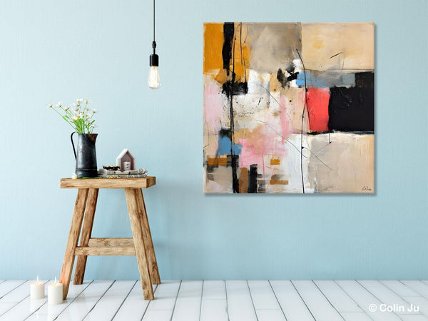 Contemporary Canvas Art, Modern Acrylic Artwork, Original Modern Paintings, Heavy Texture Canvas Art, Large Abstract Painting for Bedroom-ArtWorkCrafts.com