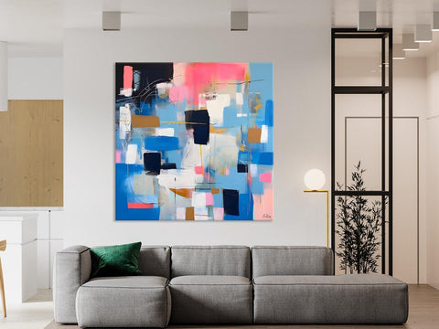 Modern Canvas Paintings, Contemporary Canvas Art, Original Modern Wall Art, Modern Acrylic Artwork, Large Abstract Painting for Dining Room-ArtWorkCrafts.com