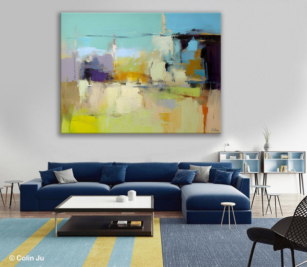 Large Acrylic Paintings on Canvas, Original Abstract Art, Contemporary Acrylic Painting on Canvas, Oversized Modern Abstract Wall Paintings-ArtWorkCrafts.com