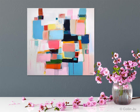 Modern Canvas Paintings, Large Abstract Art for Bedroom, Original Abstract Wall Art, Simple Modern Acrylic Artwork, Contemporary Canvas Art-ArtWorkCrafts.com