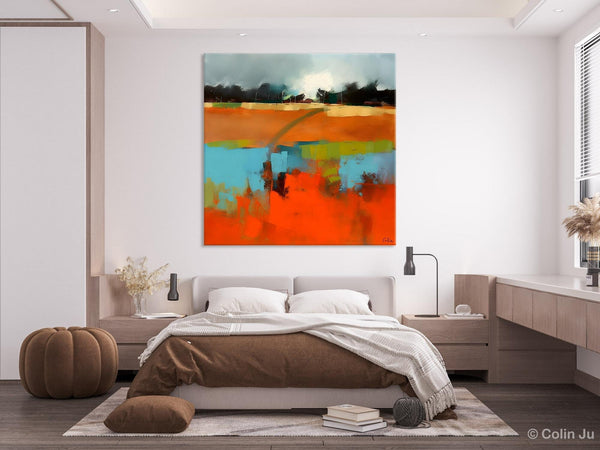 Original Abstract Wall Art, Landscape Acrylic Art, Landscape Canvas Art, Hand Painted Canvas Art, Large Abstract Painting for Living Room-ArtWorkCrafts.com