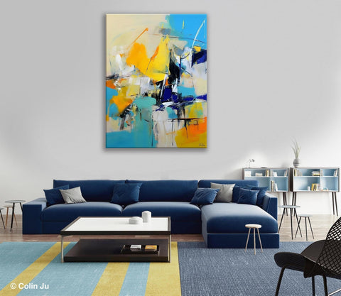 Original Canvas Wall Art, Oversized Contemporary Acrylic Paintings, Modern Abstract Paintings, Extra Large Canvas Painting for Living Room-ArtWorkCrafts.com