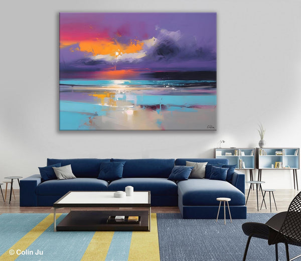 Abstract Landscape Paintings, Modern Abstract Wall Art, Extra Large Canvas Painting for Dining Room, Original Canvas Wall Art Paintings-ArtWorkCrafts.com