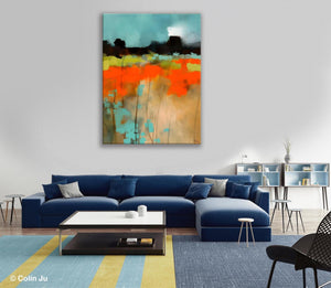 Modern Abstract Wall Art, Extra Large Canvas Painting for Dining Room, Original Canvas Wall Art Paintings, Abstract Landscape Paintings-ArtWorkCrafts.com