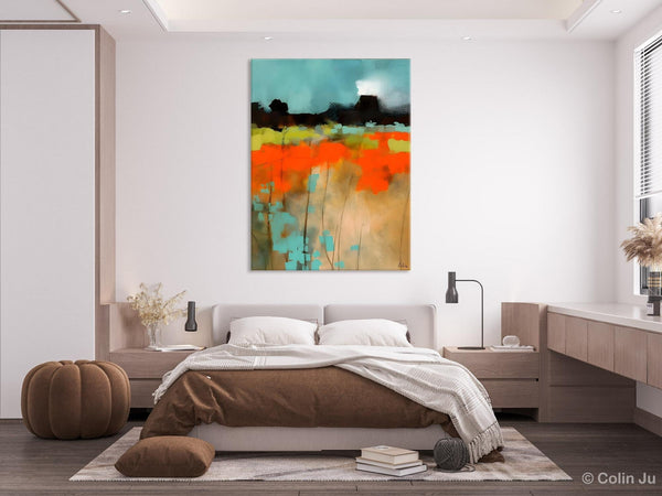 Modern Abstract Wall Art, Extra Large Canvas Painting for Dining Room, Original Canvas Wall Art Paintings, Abstract Landscape Paintings-ArtWorkCrafts.com