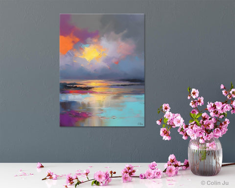 Landscape Painting on Canvas, Abstract Paintings for Bedroom, Contemporary Wall Art Paintings, Extra Large Original Art, Buy Wall Art Online-ArtWorkCrafts.com