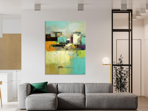 Contemporary Wall Art Paintings, Abstract Wall Paintings, Extra Large Paintings for Dining Room, Hand Painted Canvas Art, Original Artowrk-ArtWorkCrafts.com