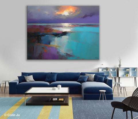 Original Landscape Abstract Painting, Landscape Canvas Paintings for Dining Room, Extra Large Modern Wall Art, Acrylic Painting on Canvas-ArtWorkCrafts.com