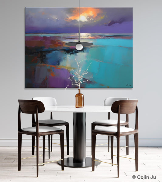Original Landscape Abstract Painting, Landscape Canvas Paintings for Dining Room, Extra Large Modern Wall Art, Acrylic Painting on Canvas-ArtWorkCrafts.com