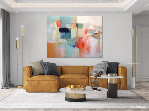 Large Modern Canvas Art, Original Abstract Art Paintings, Hand Painted Acrylic Painting on Canvas, Large Wall Art Painting for Dining Room-ArtWorkCrafts.com