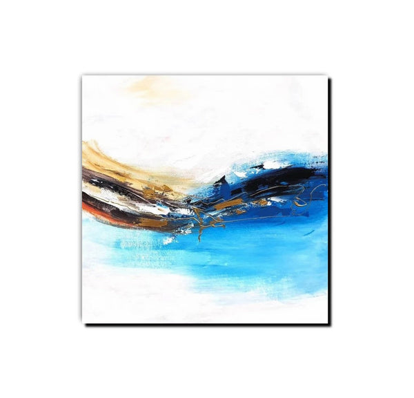 Simple Abstract Paintings, Bedroom Modern Paintings, Modern Contemporary Art, Acrylic Painting on Canvas, Blue Canvas Painting-ArtWorkCrafts.com