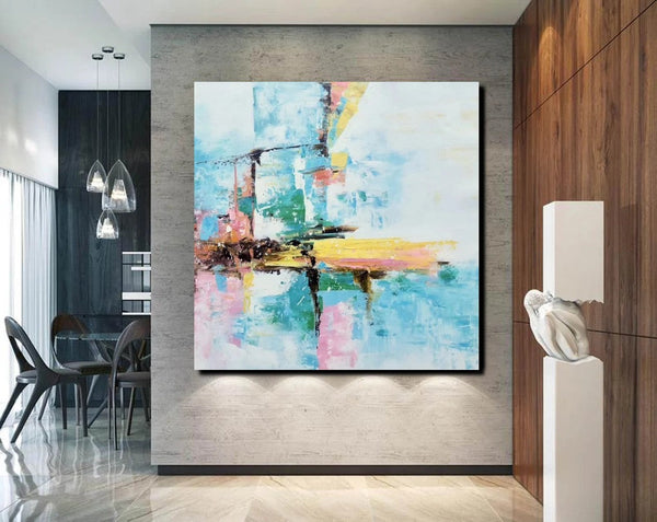 Simple Abstract Paintings, Dining Room Modern Wall Art, Modern Contemporary Art, Large Painting on Canvas, Acrylic Canvas Painting-ArtWorkCrafts.com