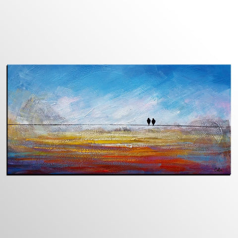 Contemporary Wall Art, Abstract Artwork, Modern Art, Love Birds Painting, Art for Sale, Abstract Art Painting, Painting for Sale-ArtWorkCrafts.com