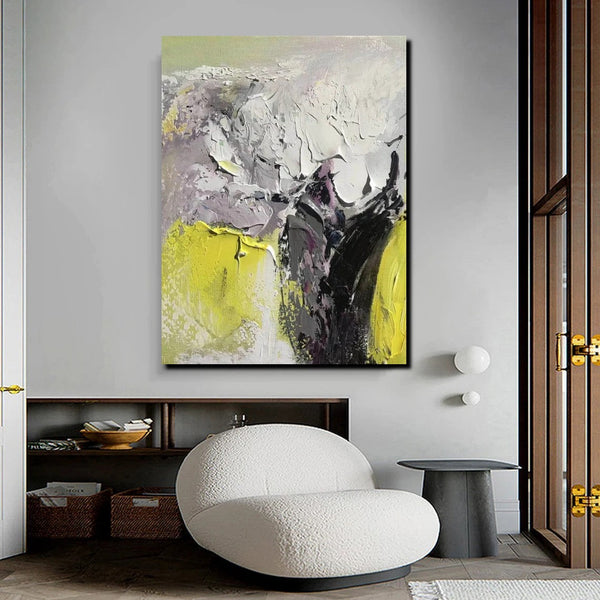 Living Room Abstract Paintings, Hand Painted Canvas Paintings, Heavy Texture Paintings, Palette Knife Painting, Modern Acrylic Painting-ArtWorkCrafts.com