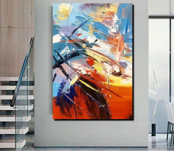 Living Room Modern Paintings, Acylic Canvas Paintings, Large Painting on Canvas, Modern Abstract Painting-ArtWorkCrafts.com