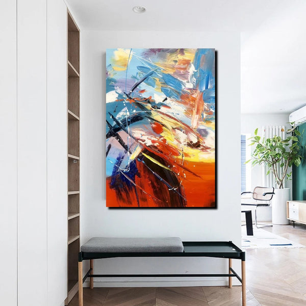 Living Room Modern Paintings, Acylic Canvas Paintings, Large Painting on Canvas, Modern Abstract Painting-ArtWorkCrafts.com