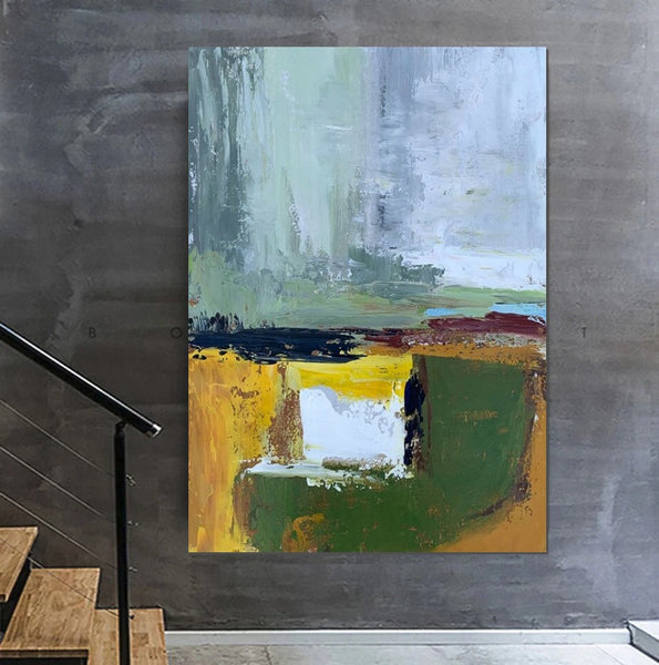 Wall Art Paintings for Living Room, Simple Green Modern Art, Simple Abstract Painting, Large Canvas Paintings for Bedroom, Buy Paintings Online-ArtWorkCrafts.com