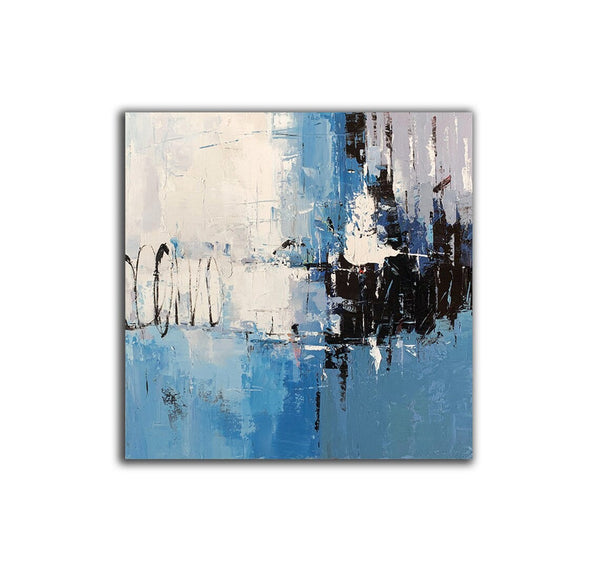 Simple Abstract Painting for Living Room, Modern Paintings for Dining Room, Blue Contemporary Modern Art Paintings, Hand Painted Art, Bedroom Wall Art Ideas-ArtWorkCrafts.com